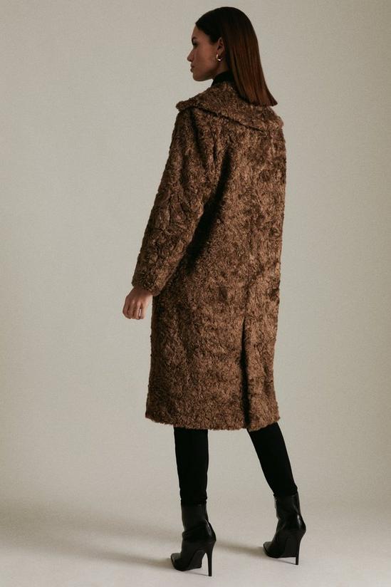 KarenMillen Petite Textured Faux Fur Long Coat 3