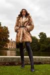 KarenMillen Lydia Millen Tipped Faux Fur Long Coat thumbnail 1