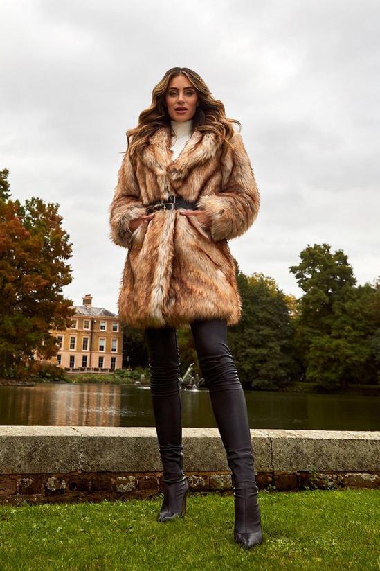 KarenMillen Lydia Millen Tipped Faux Fur Long Coat 1