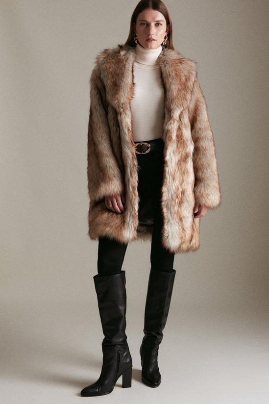 KarenMillen Lydia Millen Tipped Faux Fur Long Coat 3