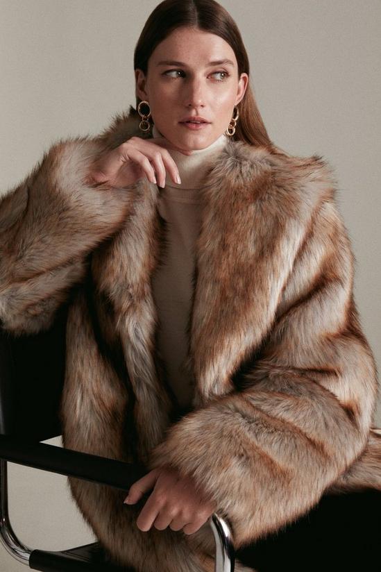 KarenMillen Lydia Millen Tipped Faux Fur Long Coat 4