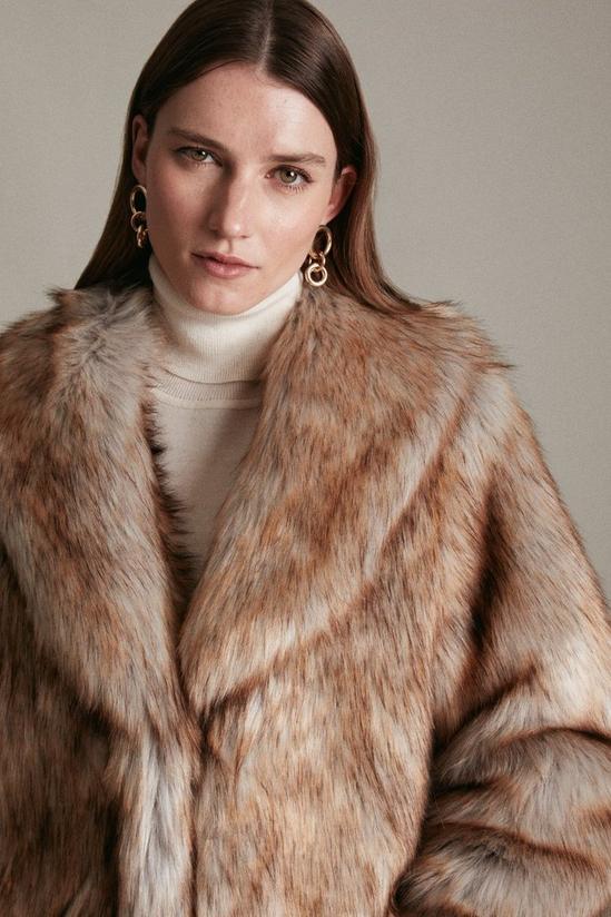 KarenMillen Lydia Millen Tipped Faux Fur Long Coat 5