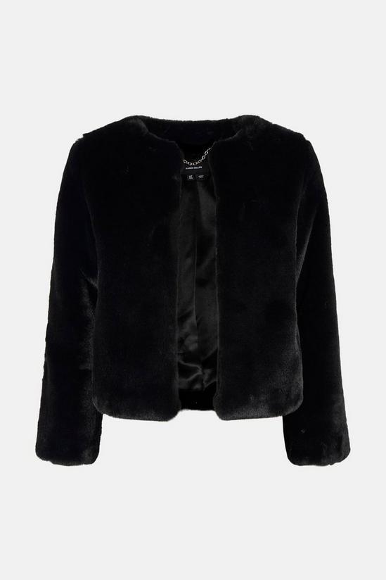 KarenMillen Long Sleeve Faux Fur Short Coat 4