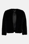 KarenMillen Plus Size Long Sleeve Faux Fur Short Coat thumbnail 4