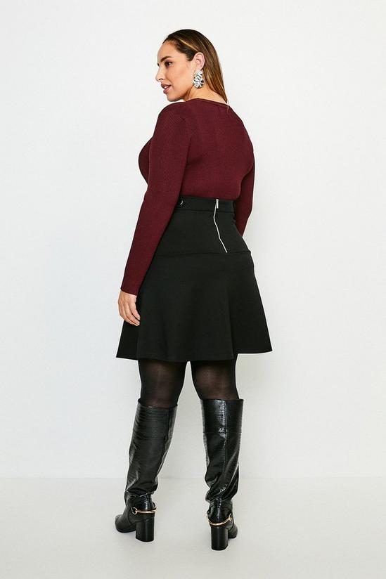 KarenMillen Plus Size Rivet Detail Ponte Mini Skirt 3