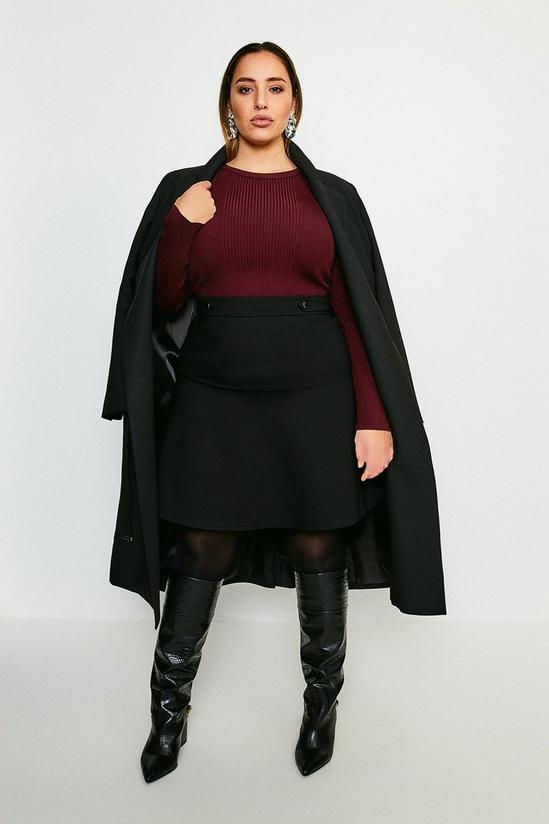 KarenMillen Plus Size Rivet Detail Ponte Mini Skirt 4