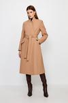 KarenMillen Compact Stretch Notch Neck Belted Coat thumbnail 2