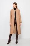 KarenMillen Compact Stretch Notch Neck Belted Coat thumbnail 5