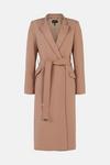 KarenMillen Compact Stretch Notch Neck Belted Coat thumbnail 6