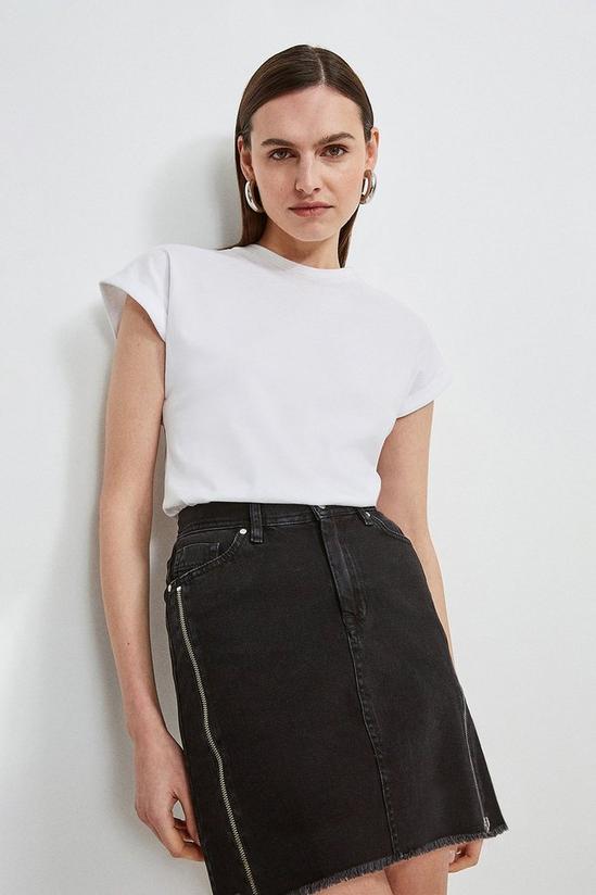 KarenMillen Zip Side Denim Mini Skirt 1