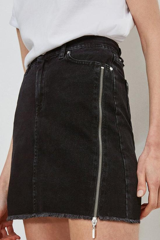 KarenMillen Zip Side Denim Mini Skirt 2