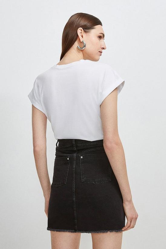 KarenMillen Zip Side Denim Mini Skirt 3