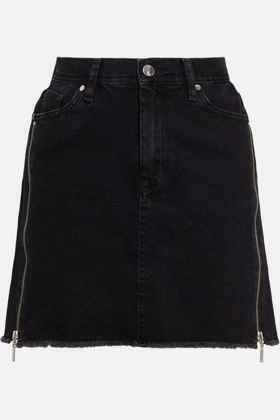 KarenMillen Zip Side Denim Mini Skirt 4