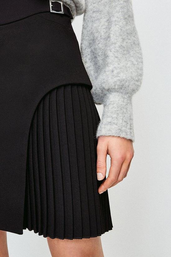 KarenMillen Tailored Buckle Detail Pleated Mini Skirt 2