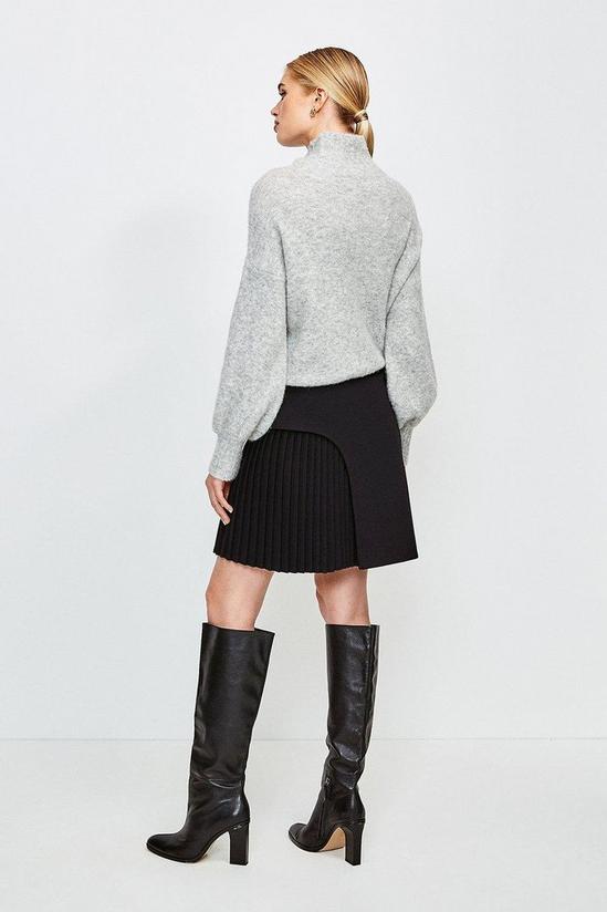 KarenMillen Tailored Buckle Detail Pleated Mini Skirt 3