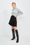 KarenMillen Tailored Buckle Detail Pleated Mini Skirt thumbnail 4