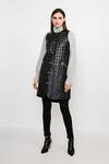KarenMillen Multi Quilted Leather Longline Gilet thumbnail 1