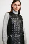 KarenMillen Multi Quilted Leather Longline Gilet thumbnail 2