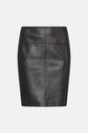 KarenMillen Plus Size Faux Leather Ponte Panelled Skirt thumbnail 4