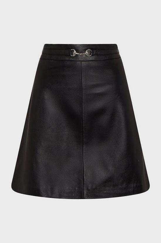 KarenMillen Leather Snaffle Trim Mini Skirt 4