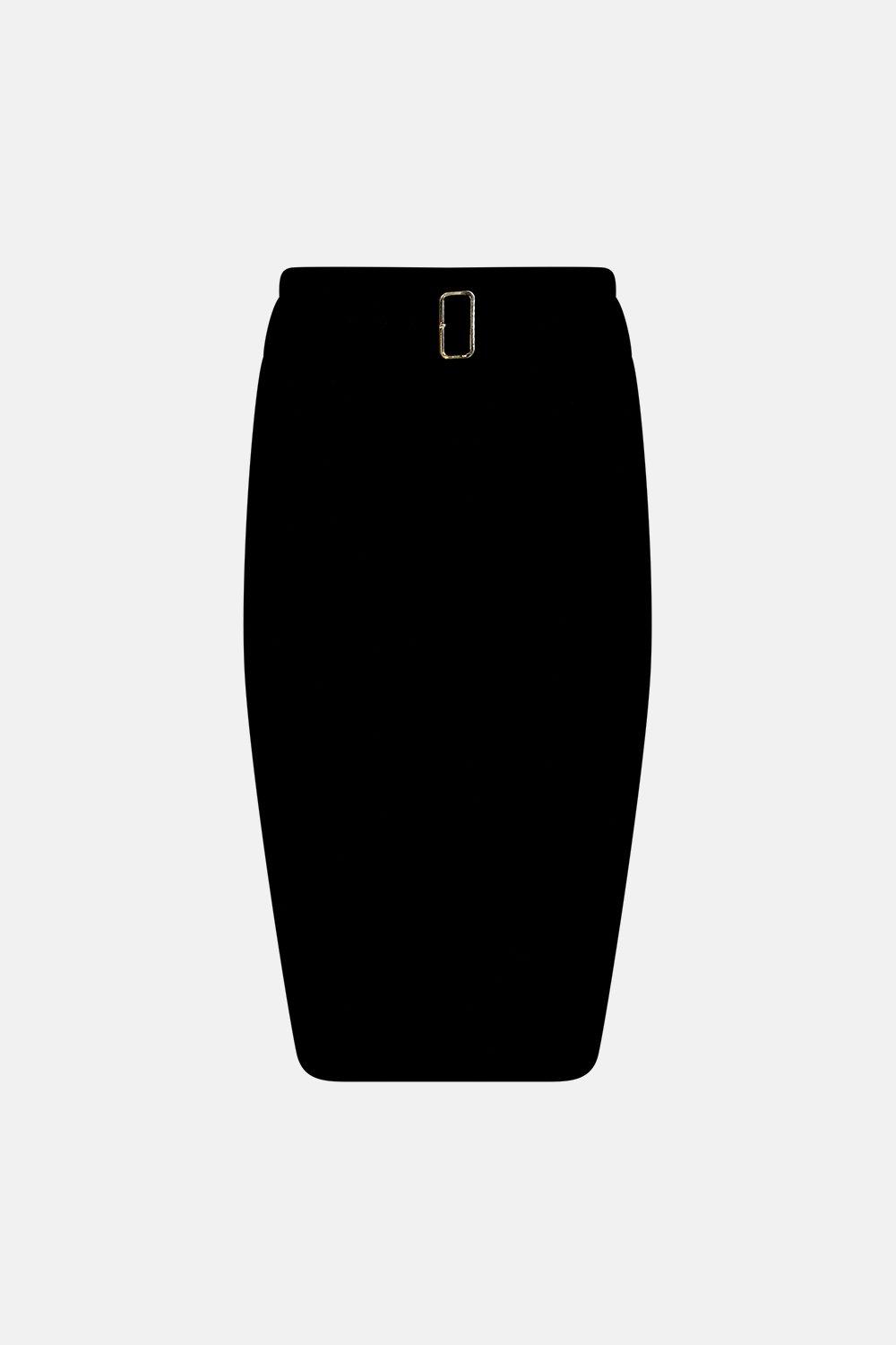 Ponte Belted Pencil Skirt
