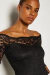 KarenMillen Off The Shoulder 3/4 Sleeve Lace Body thumbnail 2
