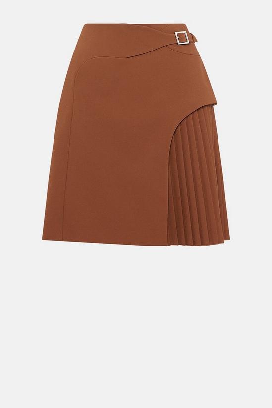 KarenMillen Buckle Detail Pleated Mini Skirt 4