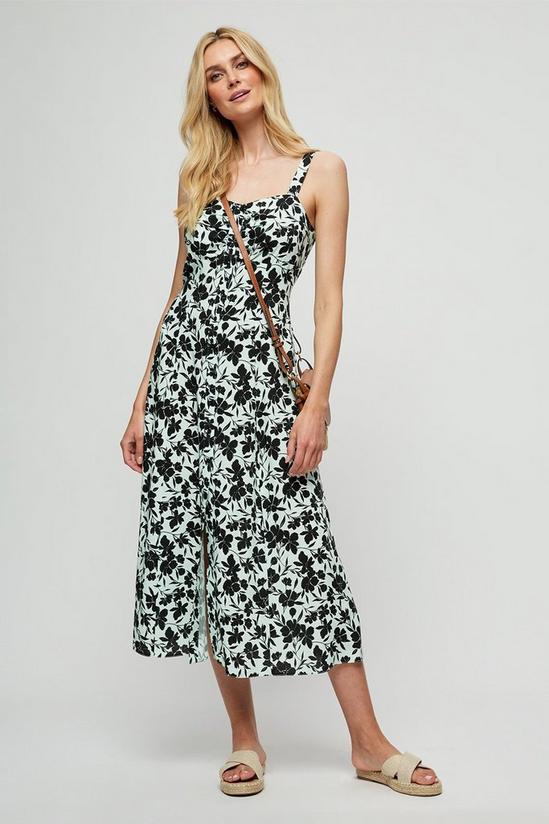 Dorothy Perkins Mint And Black Floral Strappy Sun Dress 1