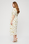 Dorothy Perkins Yellow Floral Tie Front Midi Dress thumbnail 3