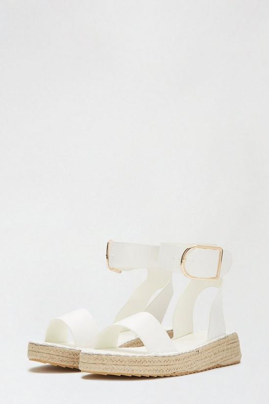 Dorothy Perkins White Roar Two Part Low Espadrille Wedge 2