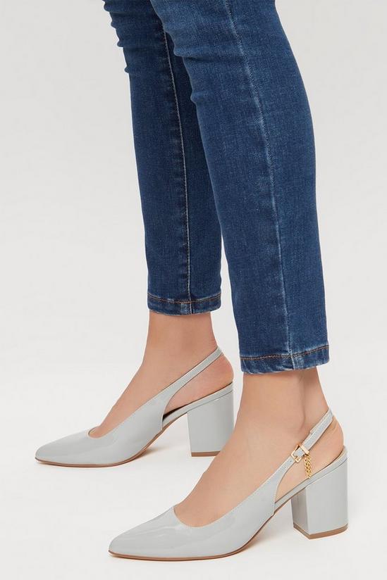Dorothy Perkins Grey Patent Everlyn Slingback Court Shoe 1