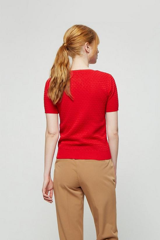 Dorothy Perkins Red Textured Knitted T-Shirt 3