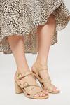 Dorothy Perkins Wide Fit Camel Saffi Multi Strap Block Heel Shoes thumbnail 1