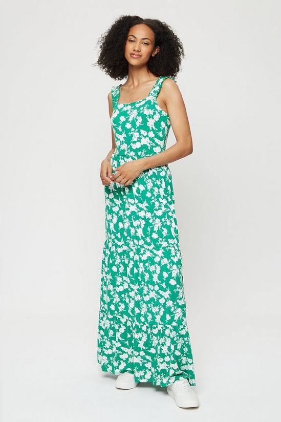 Dorothy Perkins Tall Green Floral Tiered Maxi Dress 2