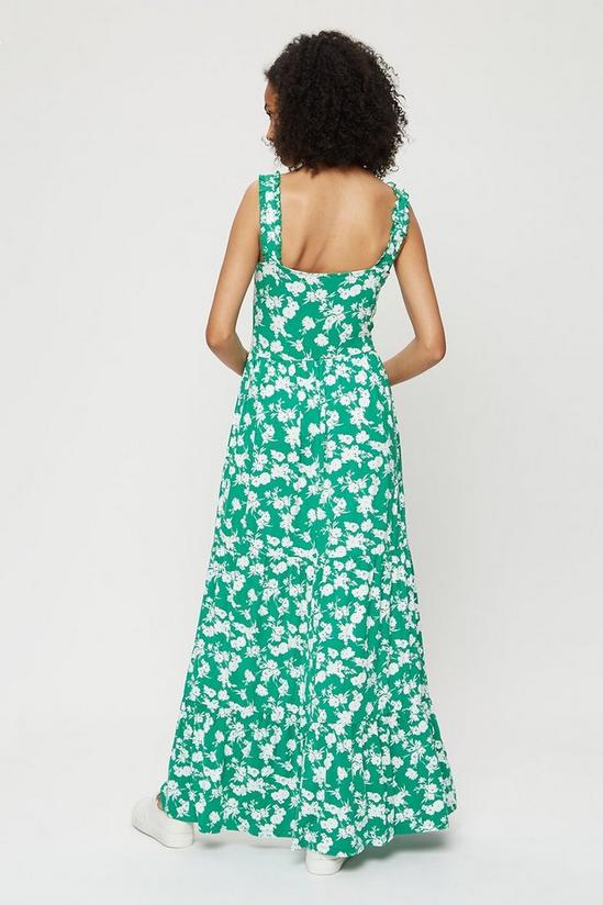Dorothy Perkins Tall Green Floral Tiered Maxi Dress 3