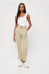 Dorothy Perkins Khaki Casual Belted Trousers thumbnail 1