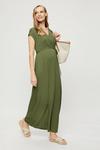Dorothy Perkins Maternity Khaki Short Sleeve Maxi Dress thumbnail 2