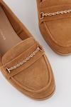 Dorothy Perkins Tan Leather Libby Chain Detail Loafers thumbnail 3