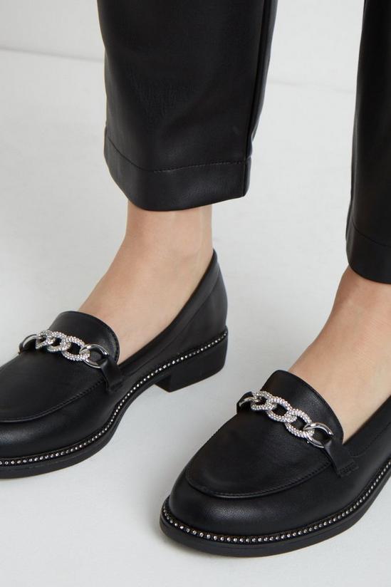Dorothy Perkins Black Lois Chain Detail Loafer 4