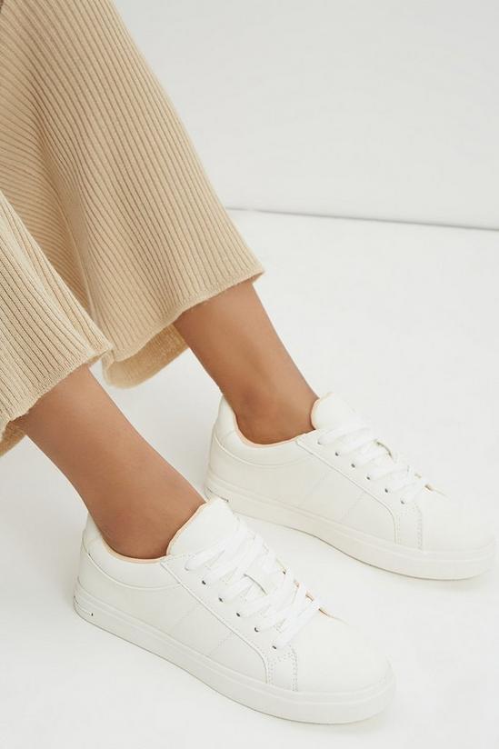Dorothy Perkins White Infinity Lace Up Trainers 1