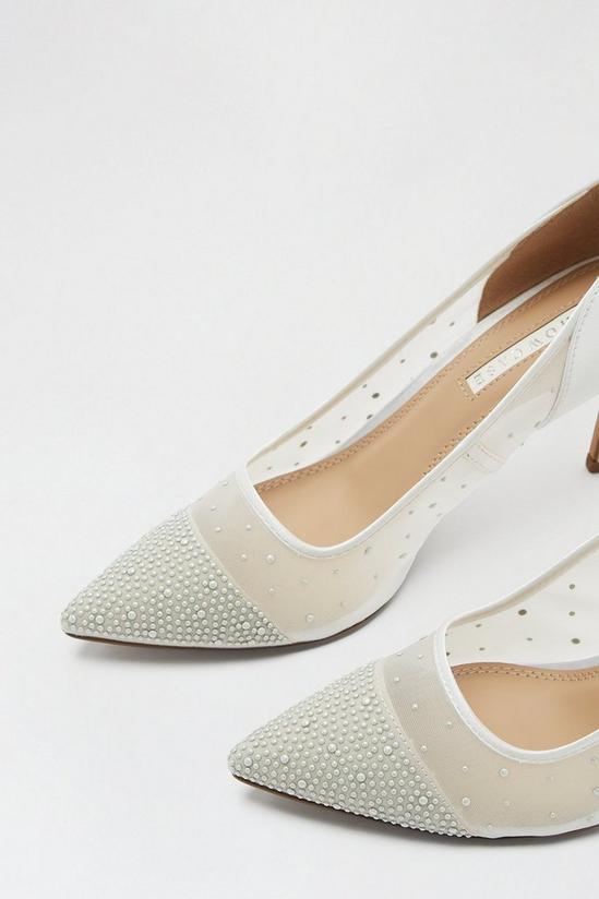 Dorothy Perkins Showcase White Spring Mesh And Pearl Shoe 3