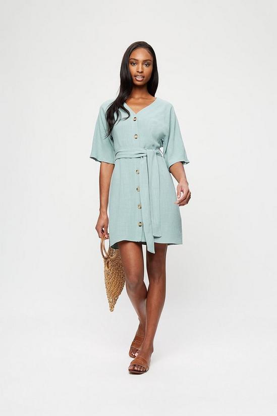 Dorothy Perkins Green Button Mini Dress 2