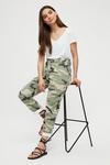 Dorothy Perkins Petite Camo Belted Trousers thumbnail 1