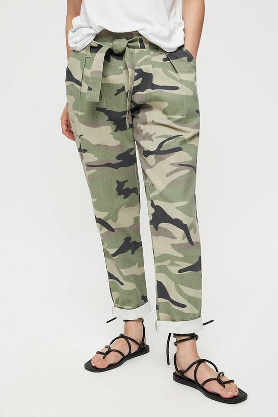 Dorothy Perkins Petite Camo Belted Trousers 2