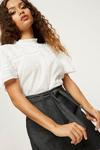 Dorothy Perkins Petite Black Denim Button Detail Skirt thumbnail 4
