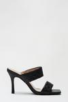 Dorothy Perkins Black Sushi Quilted Square Toe Heeled Mule thumbnail 1