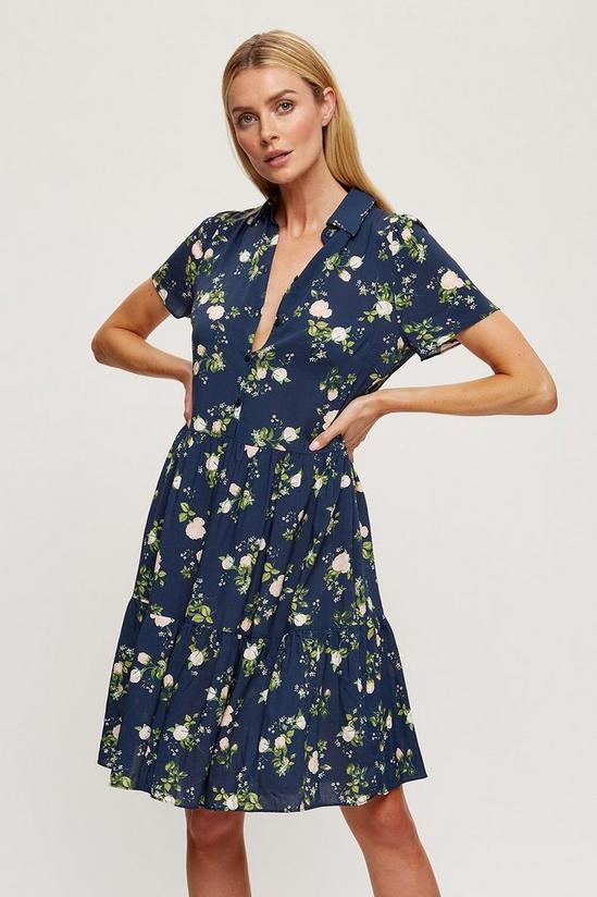 Dorothy Perkins Tall Navy Floral Shirt Dress 2