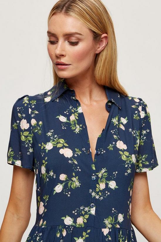 Dorothy Perkins Tall Navy Floral Shirt Dress 4