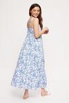 Dorothy Perkins Petite Blue And White Floral Tiered Dress thumbnail 3