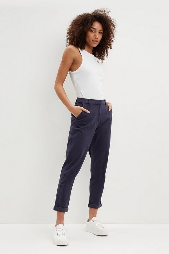 Dorothy Perkins Navy Chino Trousers 1